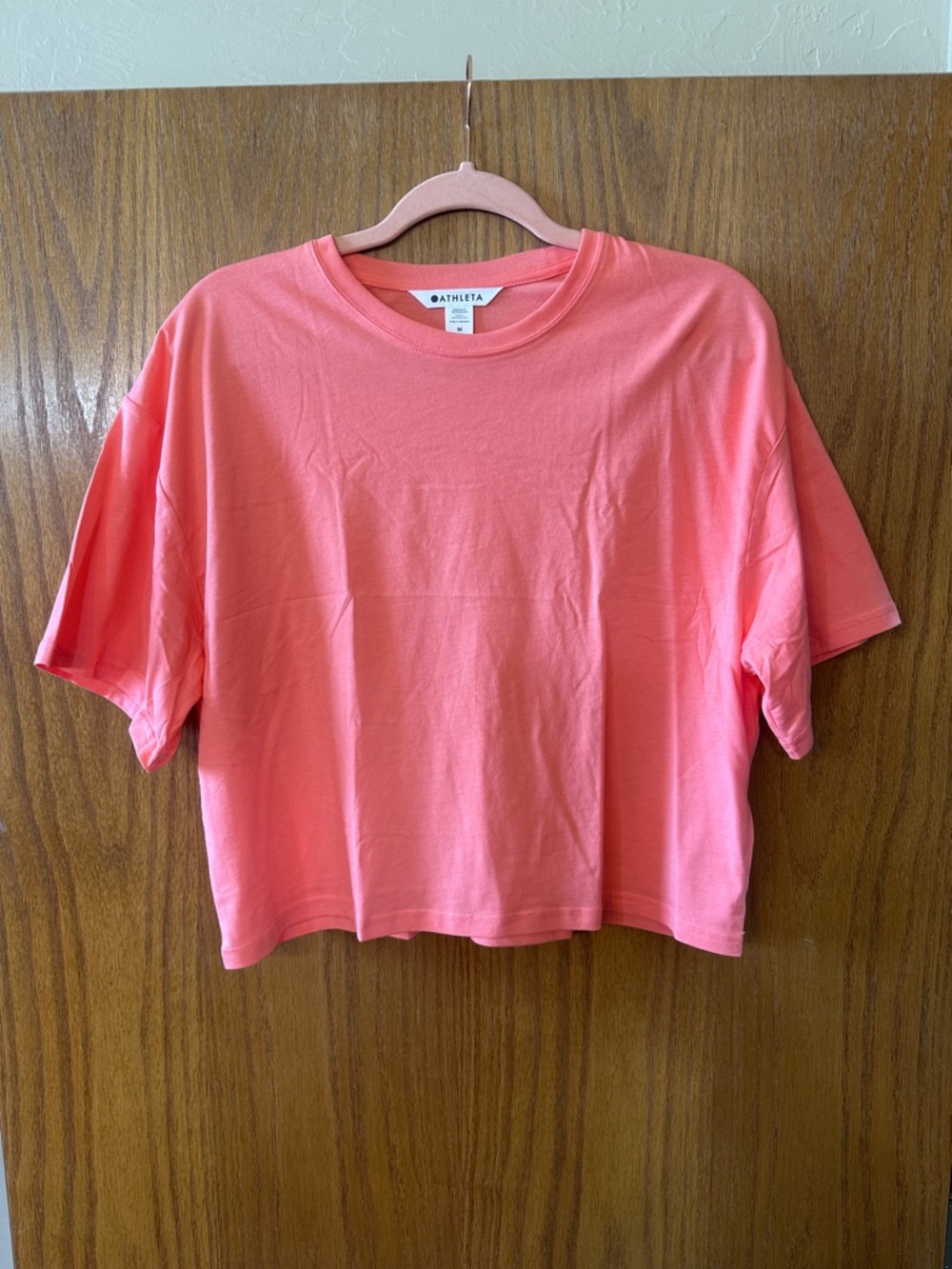 Athleta Coral Cropped Crewneck T-Shirt